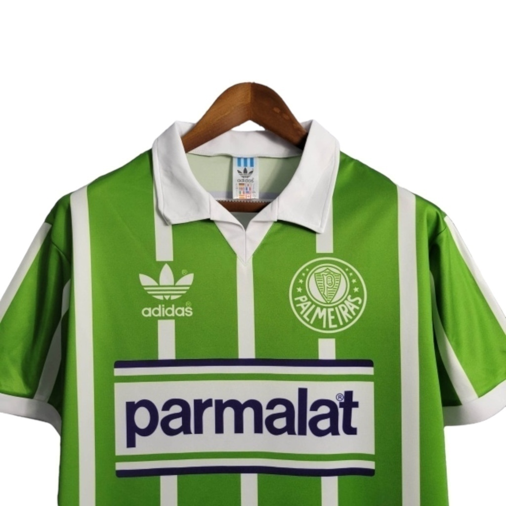 Camisa Palmeiras I 1992/1993 - Retrô Adidas - Verde com listras em branco