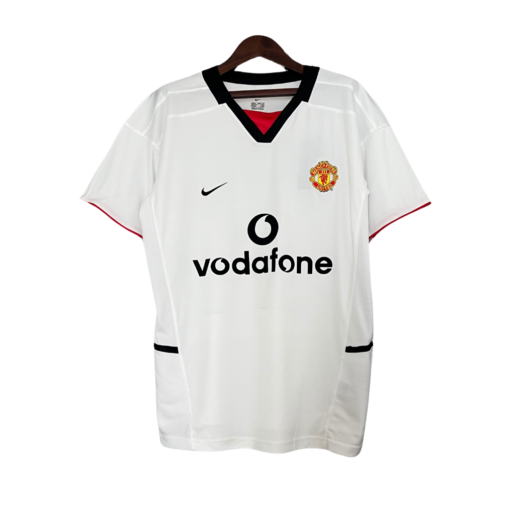 Camisa Manchester United II 2002/2003 - Retrô Nike - Branca com detalhes em preto