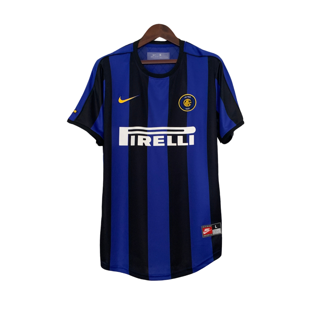 Camisa Inter de Milão I 1999/2000 - Retrô Nike - Azul e preta