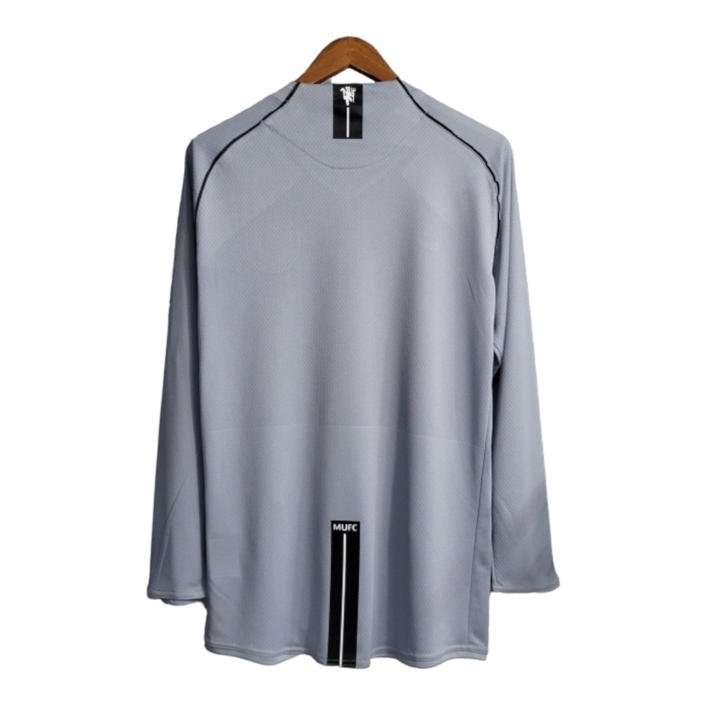 Camisa Manchester United Goleiro 2007/2008 Manga Longa - Retrô Nike - Cinza com detalhes em preto