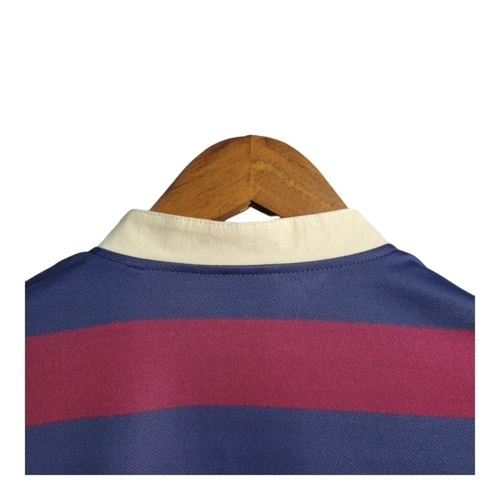 Camisa Newcastle II 1995/1996 - Retrô Adidas - Azul com listras vinho e detalhes em bege