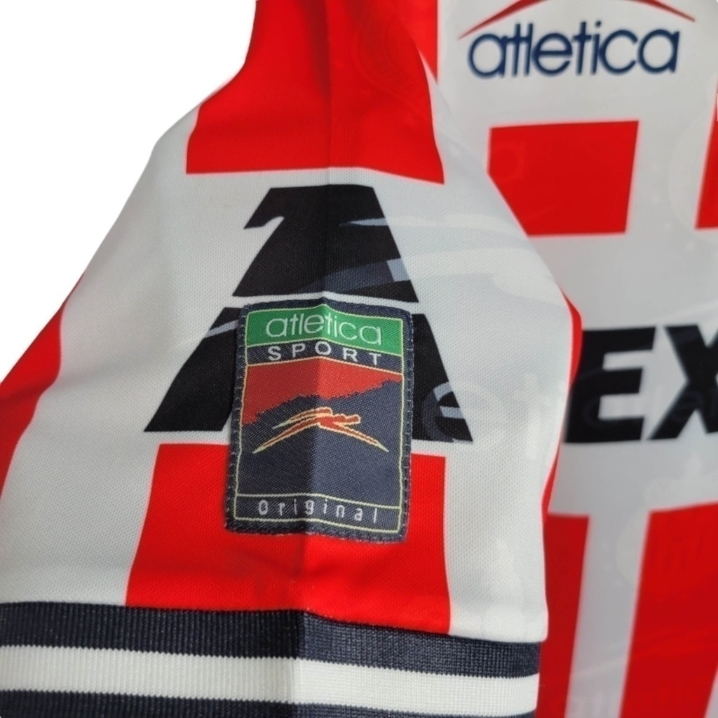 Camisa Chivas Guadalajara I 1994/1995 - Retrô Atlética - Branca com detalhes em vermelho e azul com todos os patrocínios