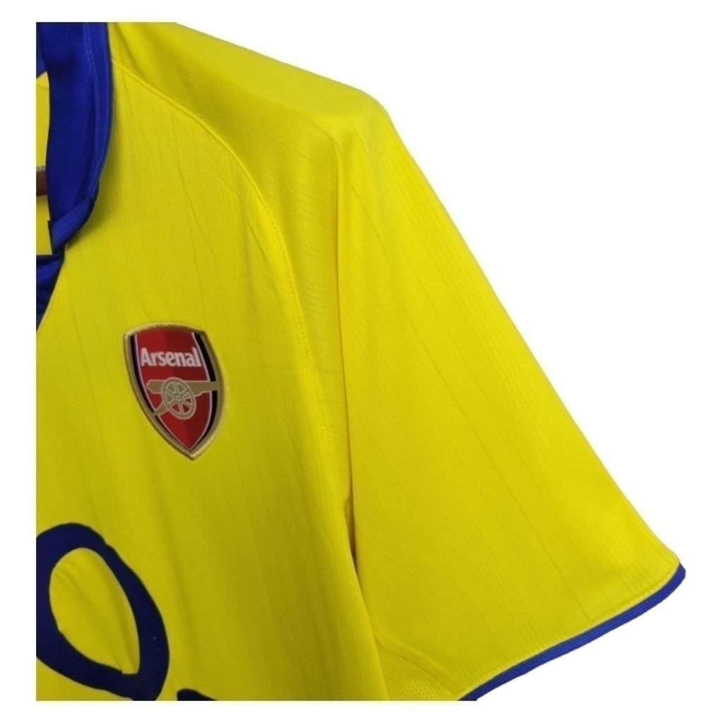 Camisa Arsenal II 2003/2004 - Retrô Nike - Amarela com detalhes em azul