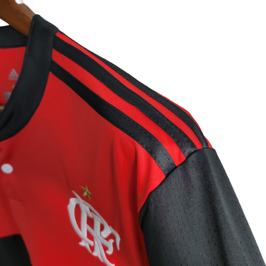 Camisa Flamengo I 2017/2018 - Retrô Adidas - Vermelha com detalhes em Preto