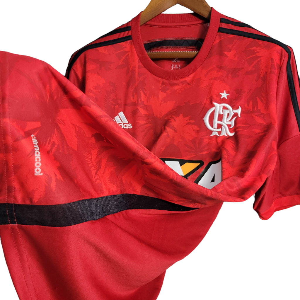 Camisa Flamengo I 2014 - Retrô Adidas - Vermelha com detalhes em preto e branco
