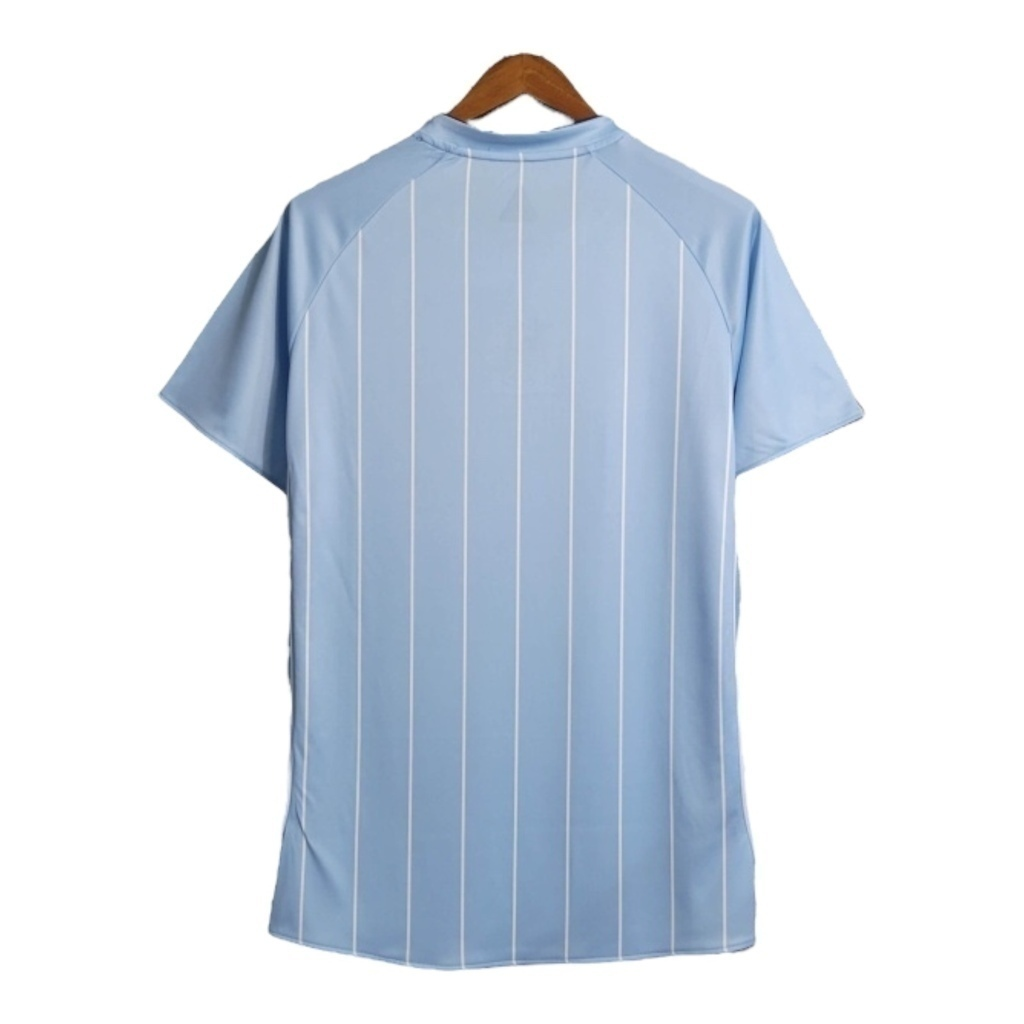 Camisa Manchester City I 2007/2008 - Retrô - Azul com detalhes em branco