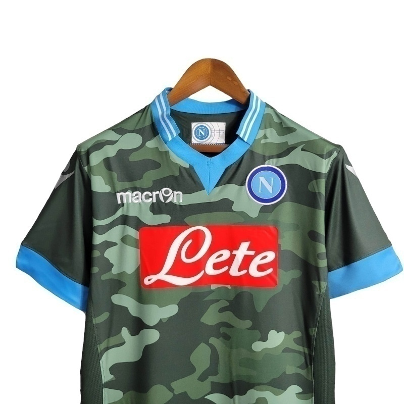 Camisa Napoli I 2013/2014 - Retrô Macron - Verde com detalhes em azul