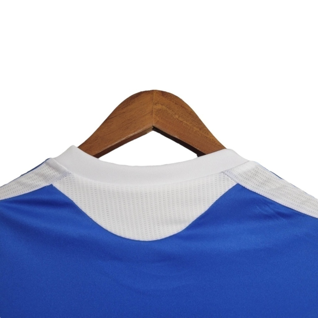 Camisa Chelsea I 2011/2012 Manga Longa - Retrô Adidas - Azul com detalhes em branco
