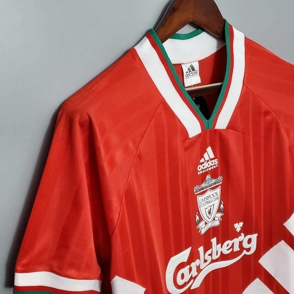 Camisa Liverpool I 1993 - Retrô Adidas - Vermelho e Branco