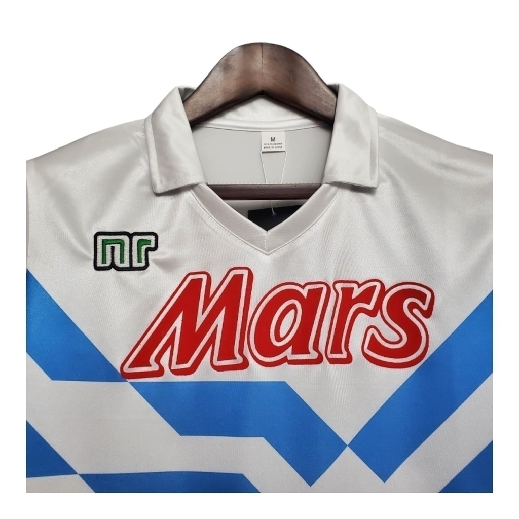 Camisa Napoli II 1988/1989 - Retrô Ennere - Branca com detalhes em azul