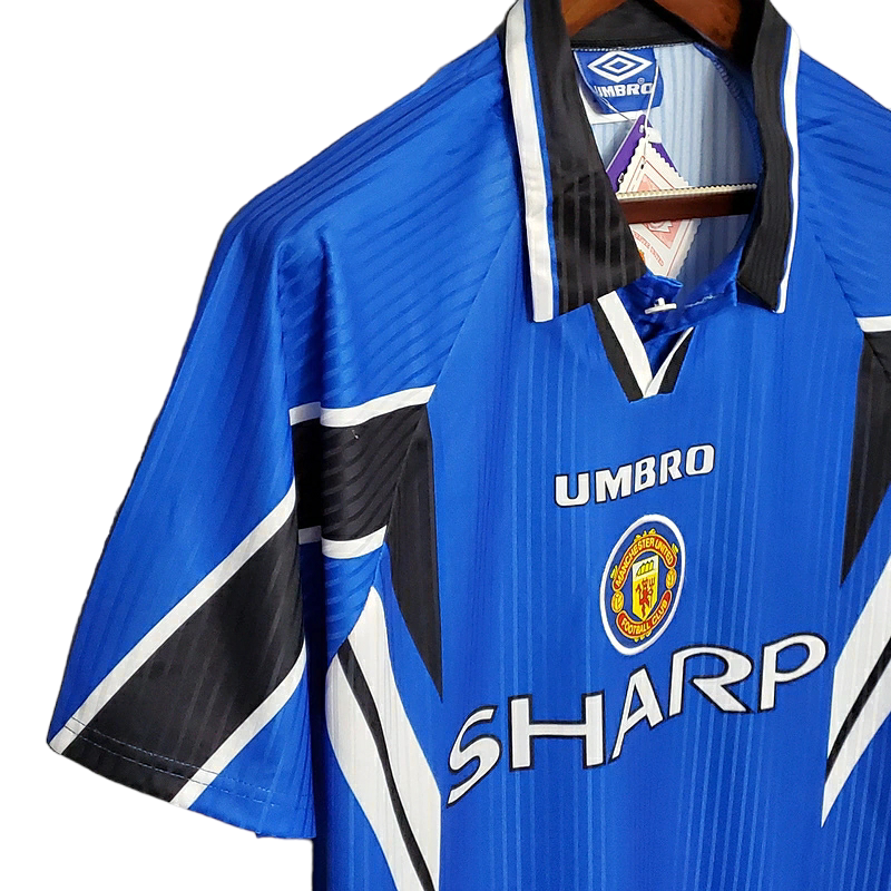 Camisa Manchester United 1996/1997 - Retrô Umbro - Azul