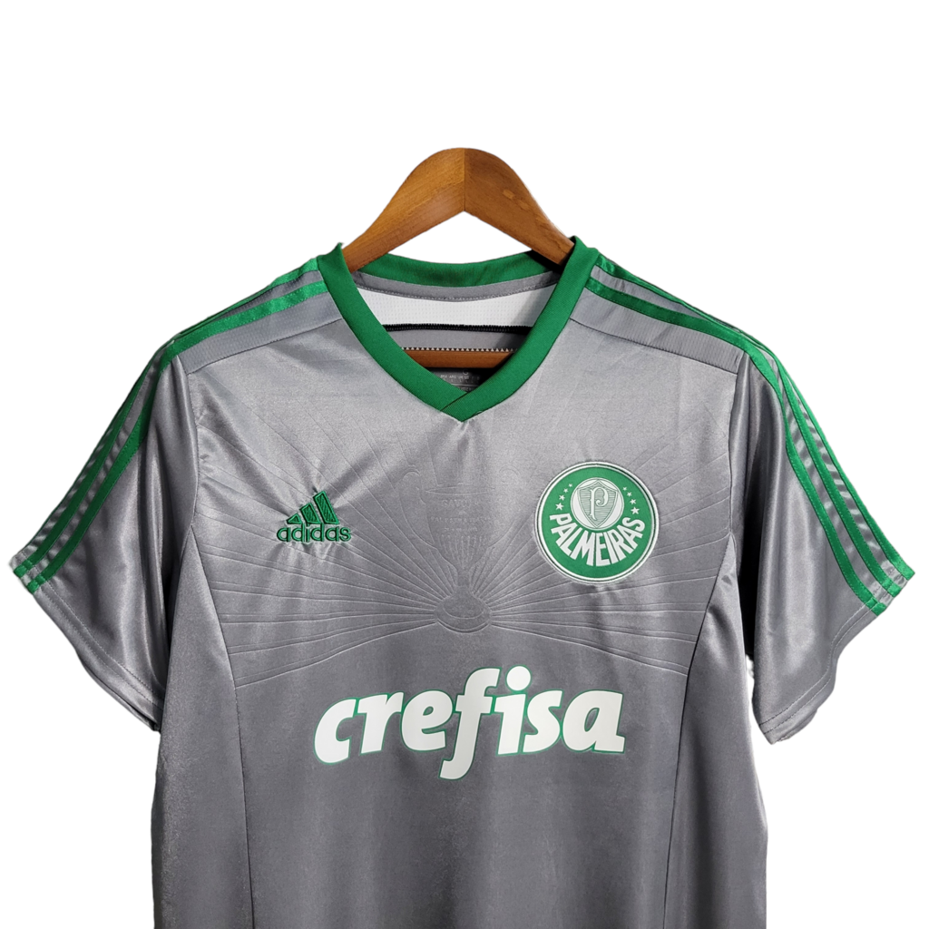 Camisa Palmeiras III 2015 - Retrô Puma - Cinza com detalhes em verde