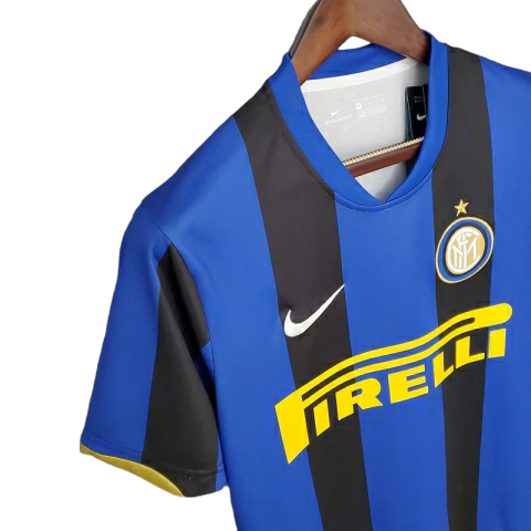 Camisa Inter de Milão I 2008/2009 - Retrô Nike - Azul e preta