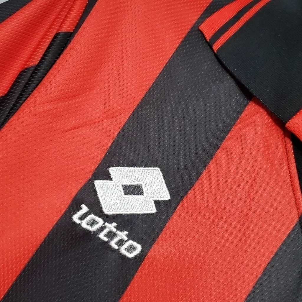 Camisa AC Milan 1996/1997 - Retrô Lotto - Vermelha e preta