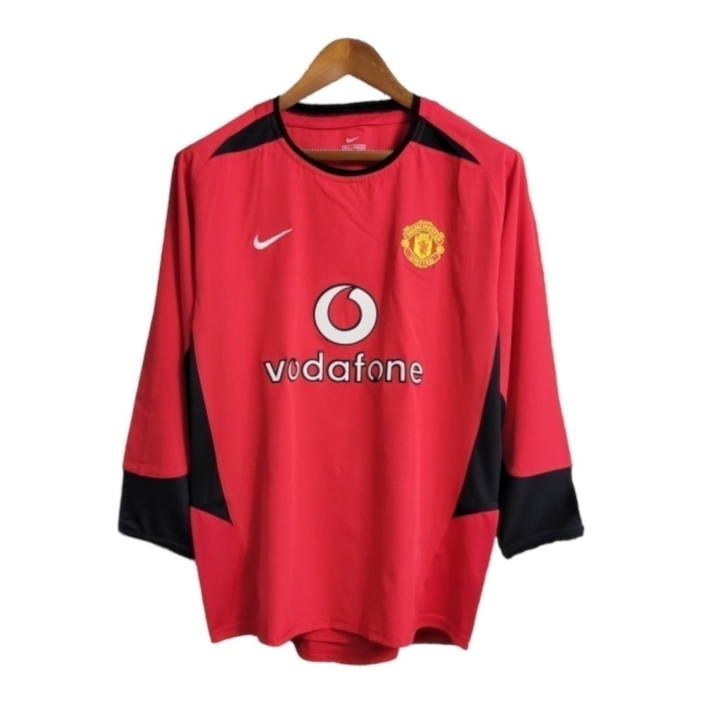 Camisa Manchester United I 2002/2004 Manga Longa - Retrô Nike - Vermelha