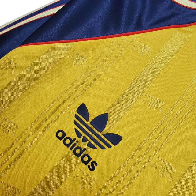 Camisa Arsenal 1989/1991 - Retrô Adidas - Amarela com detalhes em azul