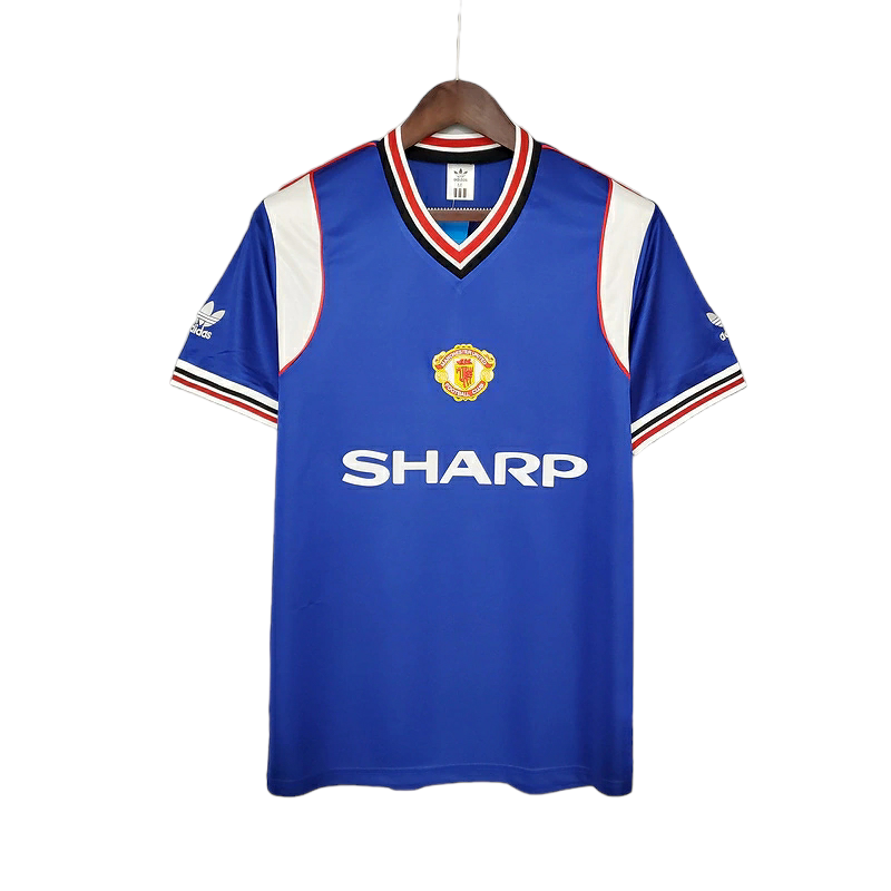 Camisa Manchester United 1985/1986 - Retrô Adidas - Azul