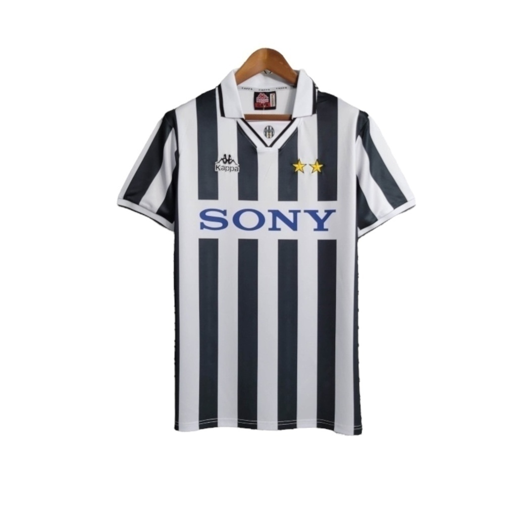 Camisa Juventus I 1995/1997 - Retrô Kappa - Branca e preta