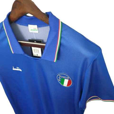 Camisa Seleção da Itália 1990 - Retrô Diadora - Azul