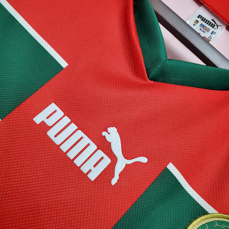 Camisa Seleção de Marrocos 1998 - Retrô Puma - Vermelha e Verde