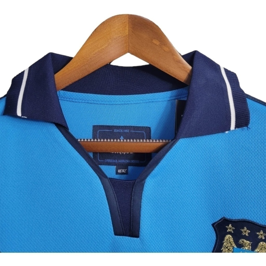 Camisa Manchester City I 2001/2002 - Retrô - Azul
