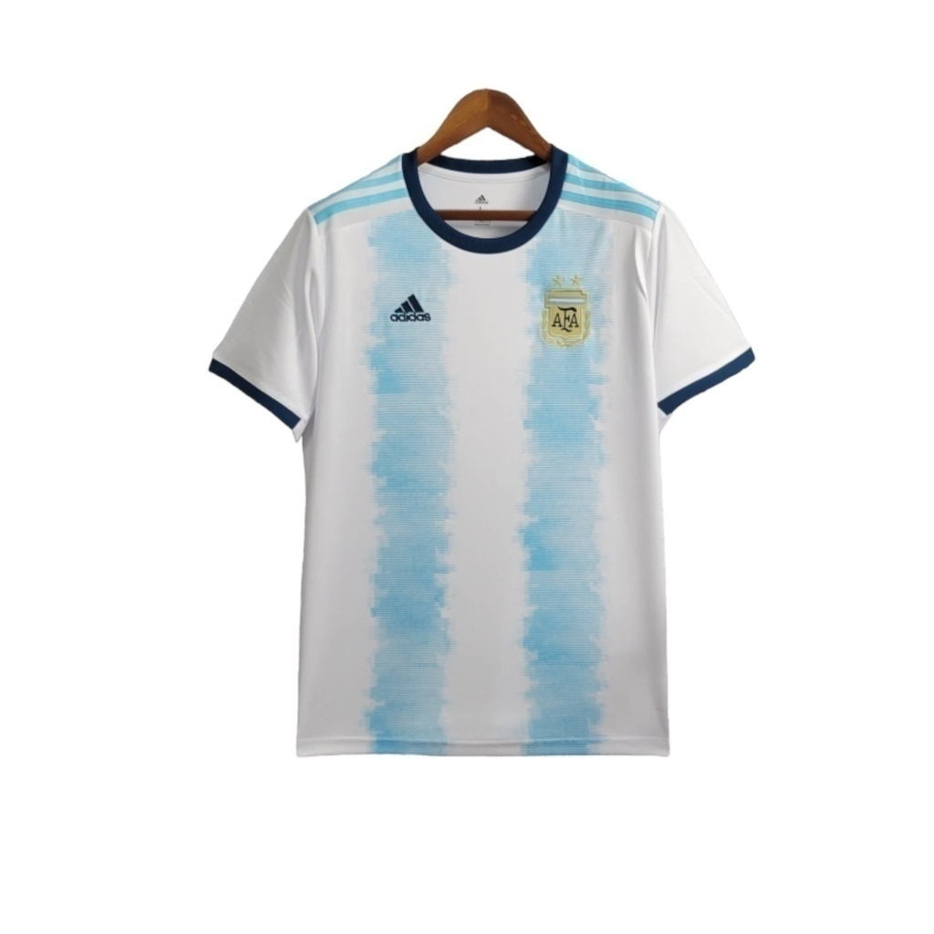 Camisa Seleção da Argentina I 2019 - Retrô Adidas - Branca com detalhes em azul