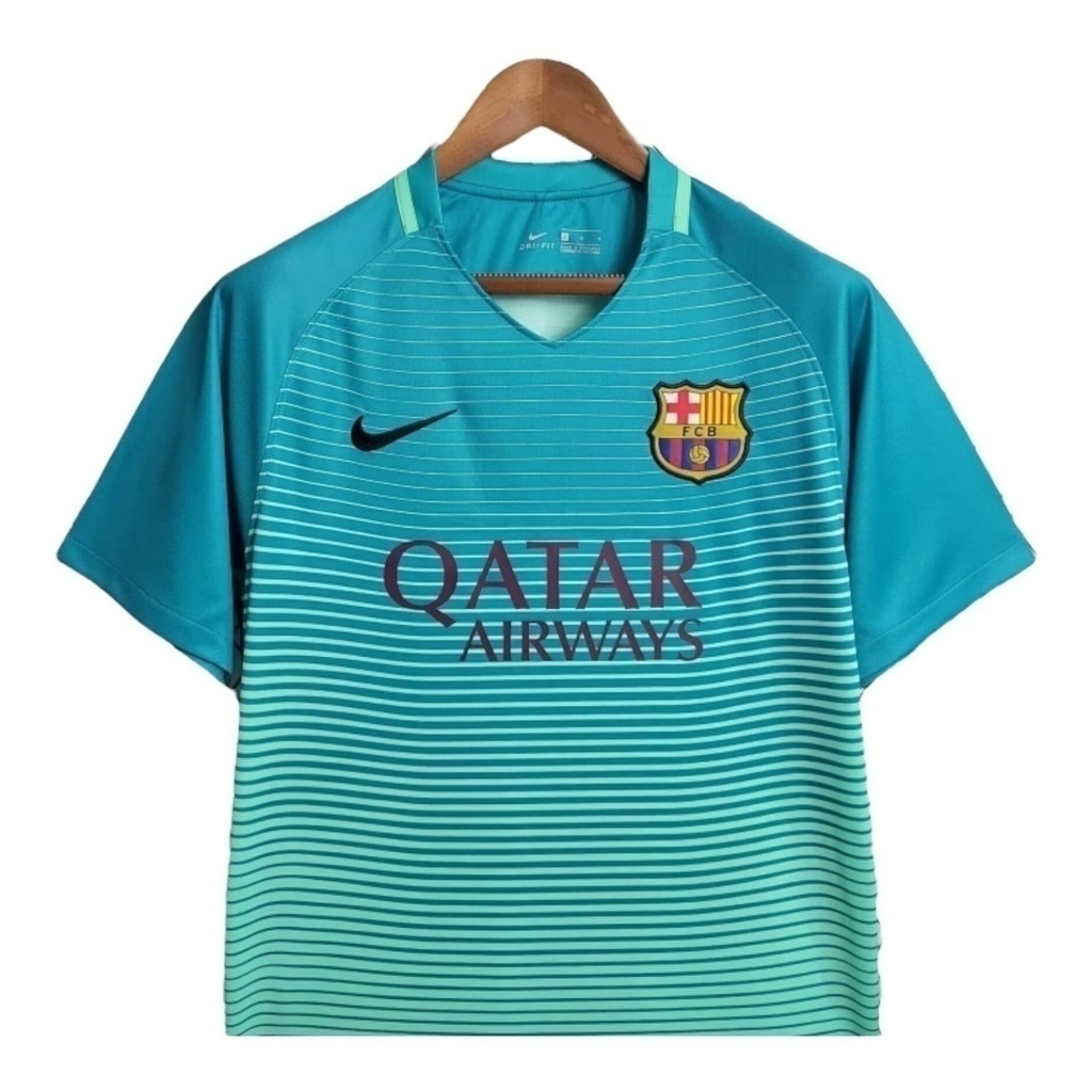 Camisa Barcelona I 2014/2015 - Retrô Nike - Azul e verde