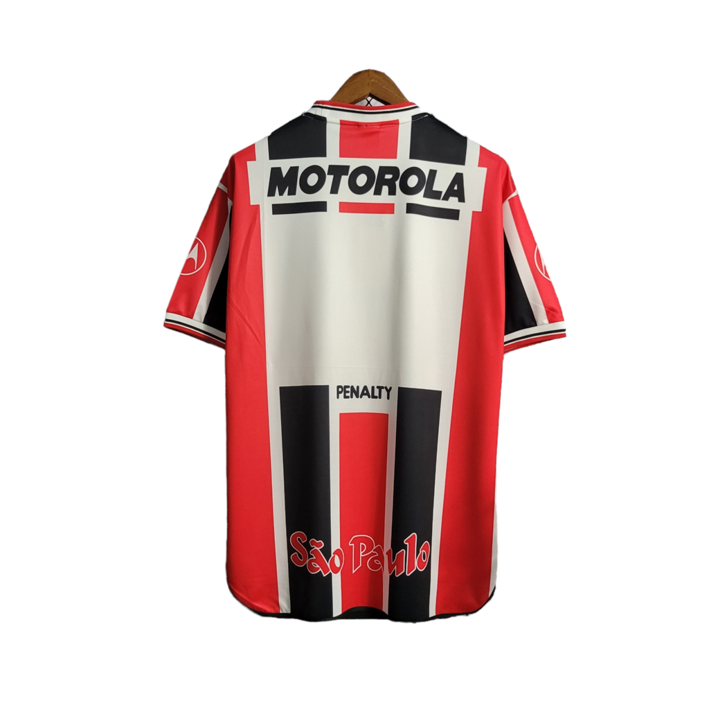 Camisa São Paulo II 2000 - Retrô Penalty - Tricolor com símbolo da Motorola