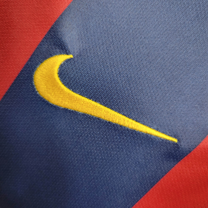 Camisa Barcelona I 2014/2015 Manga Longa - Retrô Nike - Azul e vermelha