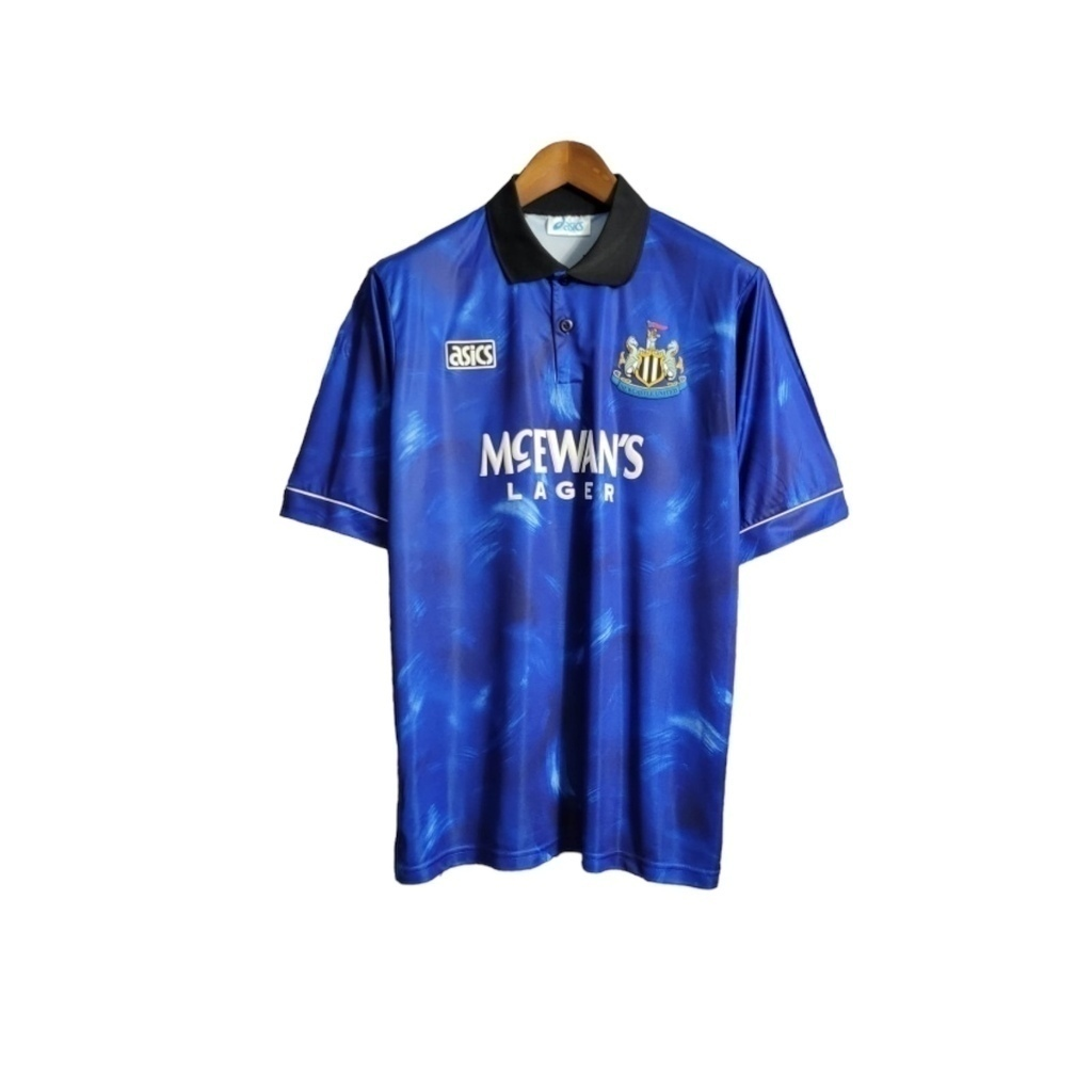 Camisa Newcastle II 1993/1995 - Retrô Asics - Azul com detalhes em preto