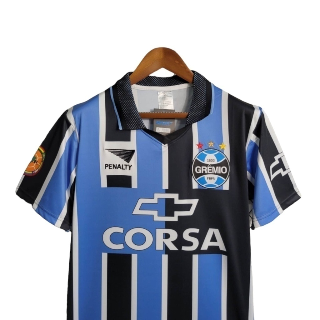 Camisa Grêmio I 1998 - Retrô Penalty - Preta e azul