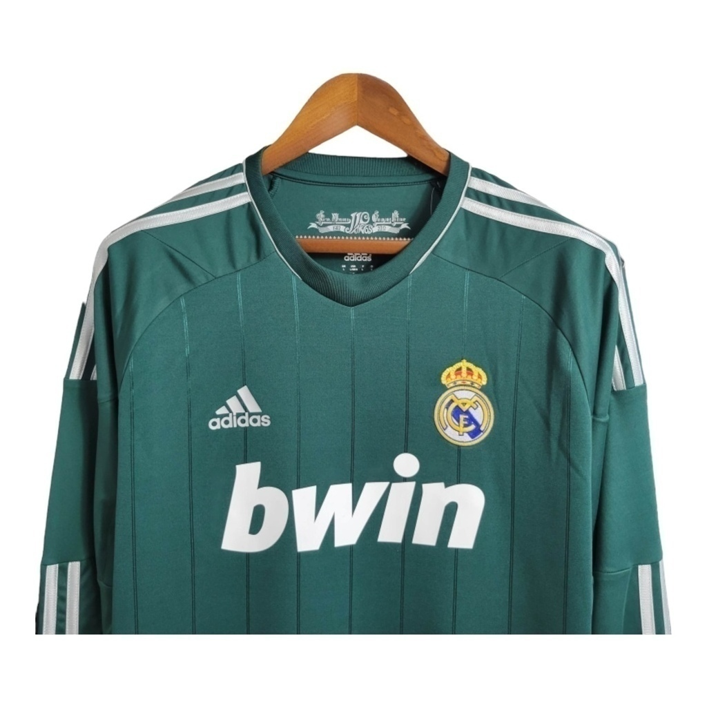 Camisa Real Madrid 2012/2013 Manga Longa - Retrô Adidas - Verde com detalhes em branco