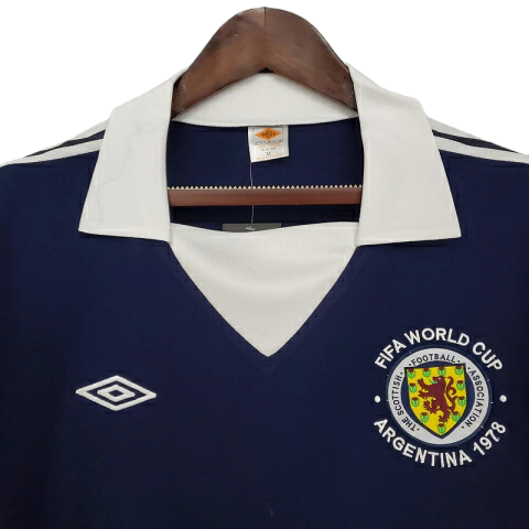 Camisa Seleção da Escócia 1978 - Retrô Umbro - Azul