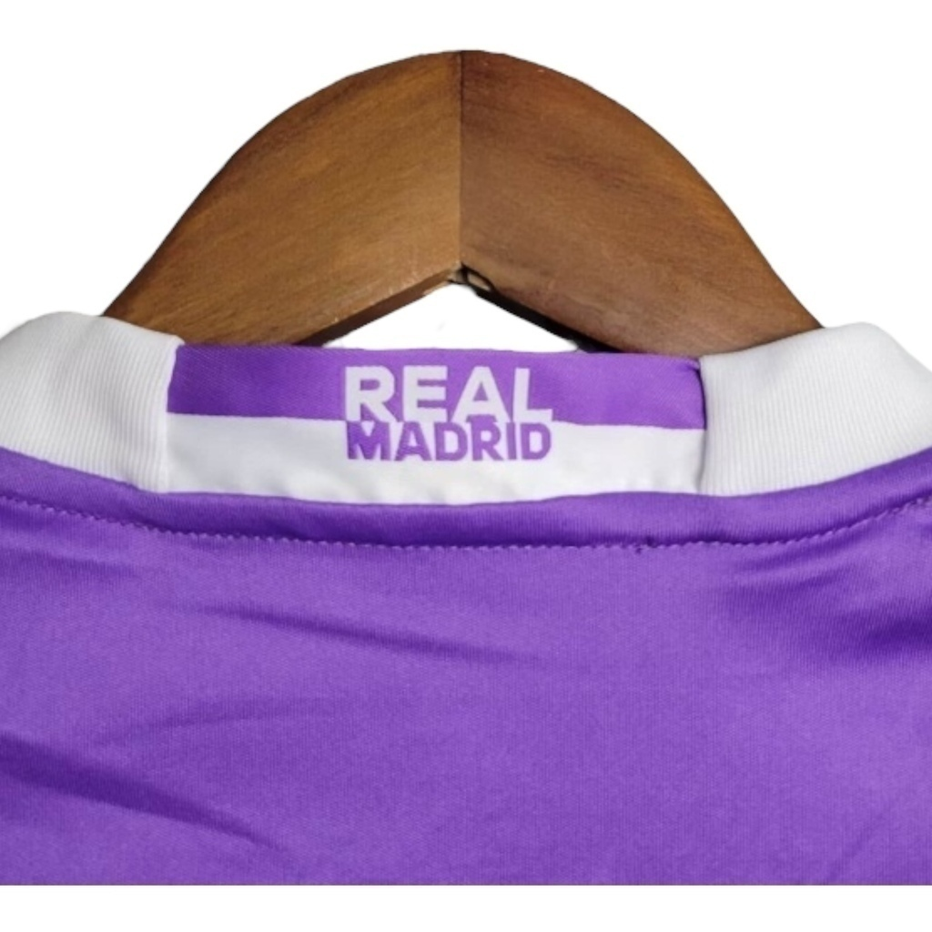 Conjunto Infantil Real Madrid II 2016/2017 - Retrô Adidas - Roxo com detalhes em branco