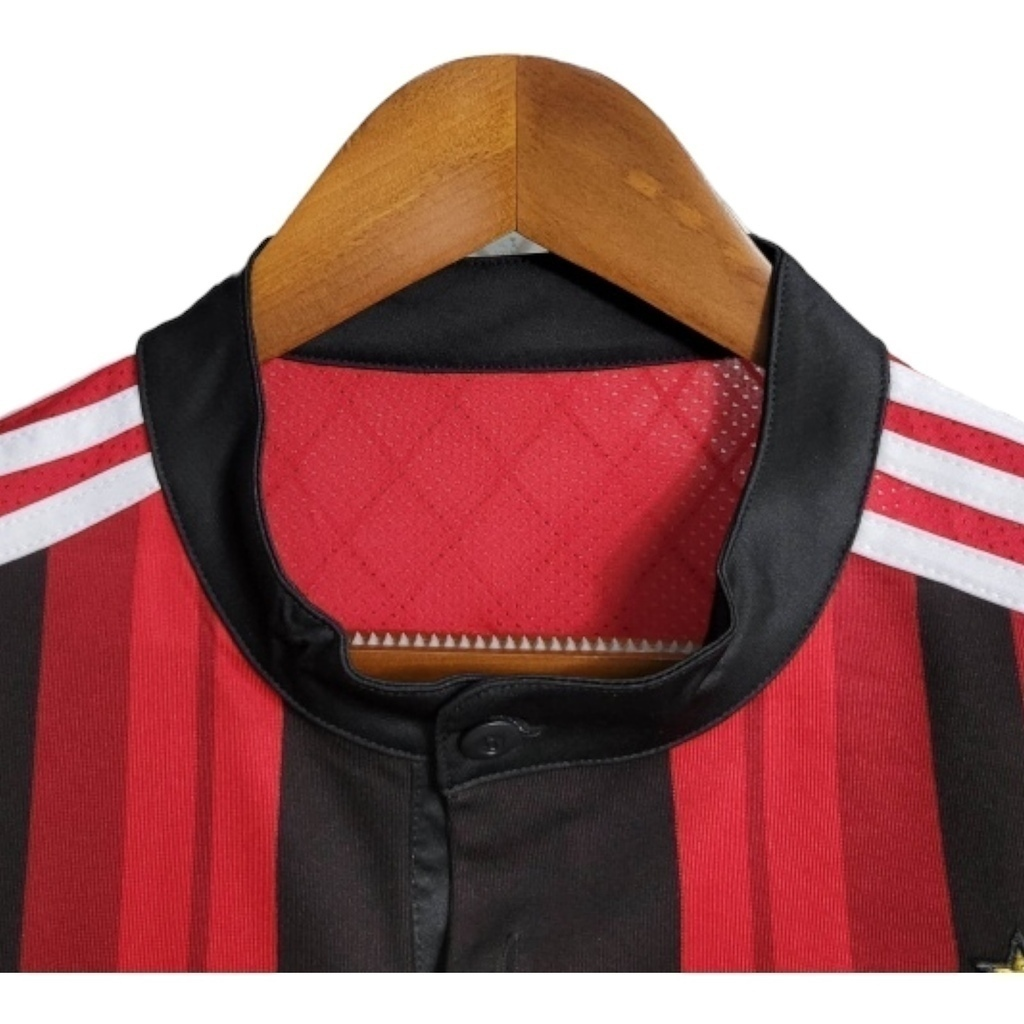Camisa AC Milan I 2014/2015 - Retrô Adidas - Vermelha e preta com detalhes em branco