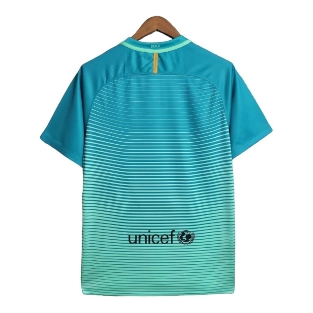 Camisa Barcelona I 2014/2015 - Retrô Nike - Azul e verde