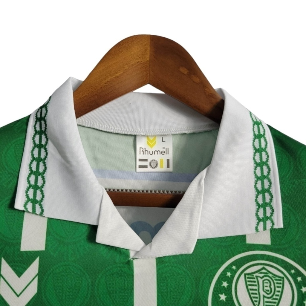 Camisa Palmeiras I 1993/1994 - Retrô Rhumell - Verde com listras em branco