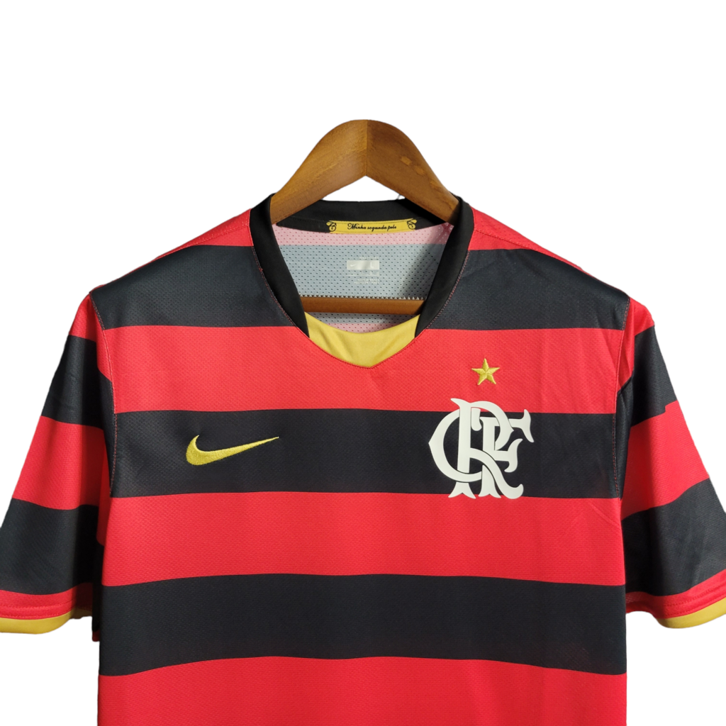 Camisa Flamengo I 2008/2009 - Retrô Nike - Vermelha com detalhes em Preto e amarelo
