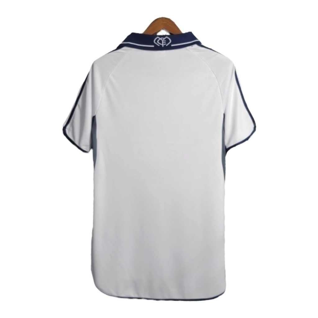 Camisa Real Madrid I 2000/2001 - Retrô Adidas - Branca com detalhes em azul