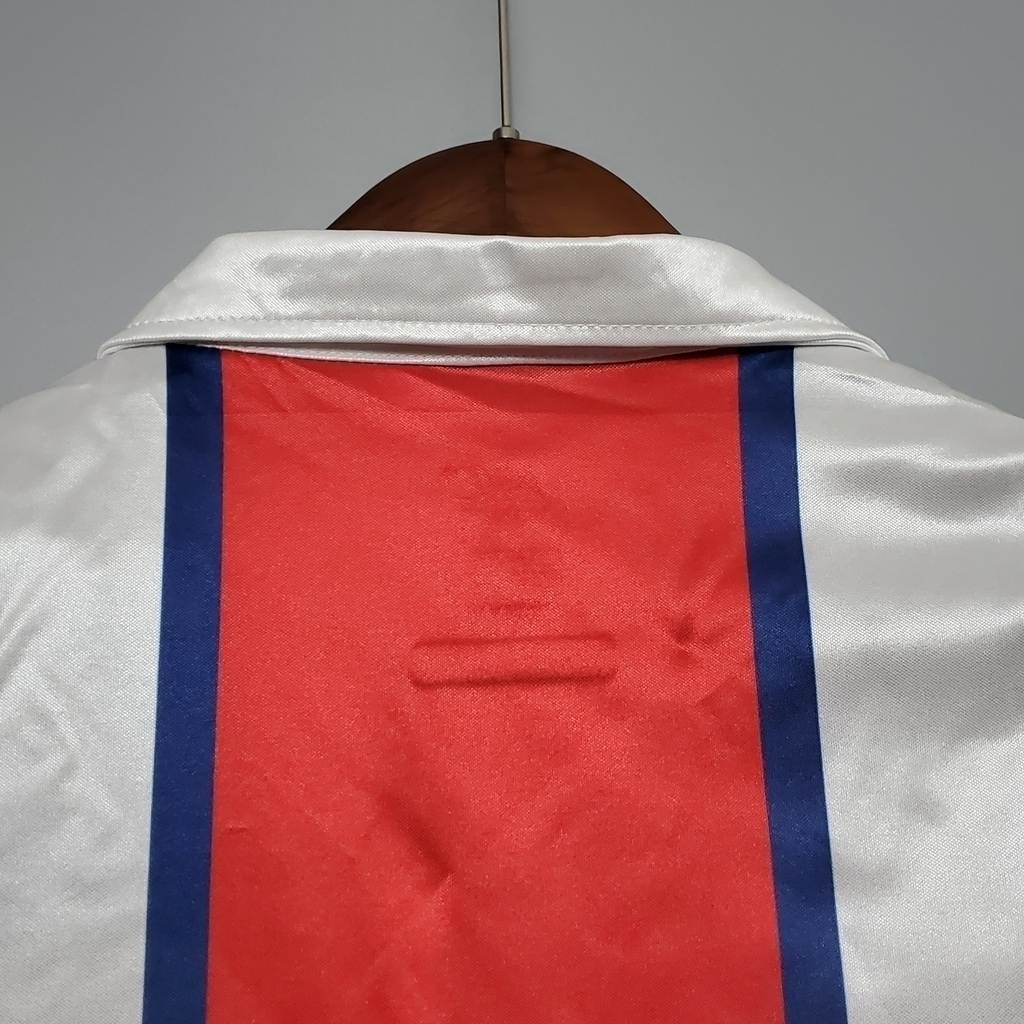 Camisa Paris Saint-Germain II 1998/1999 - Retrô Nike - Branca. azul e vermelha