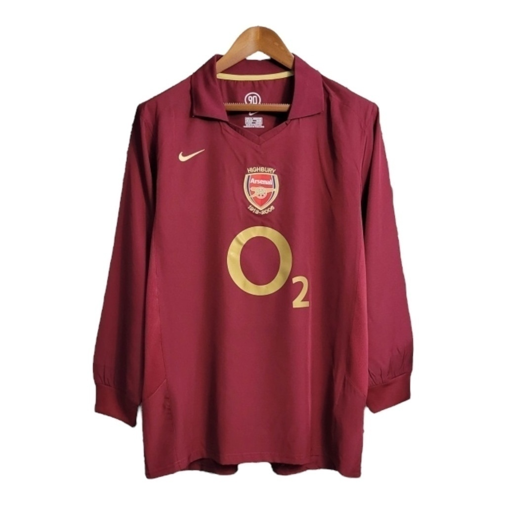 Camisa Arsenal I 2005/2006 Manga Longa - Retrô Nike - Vinho