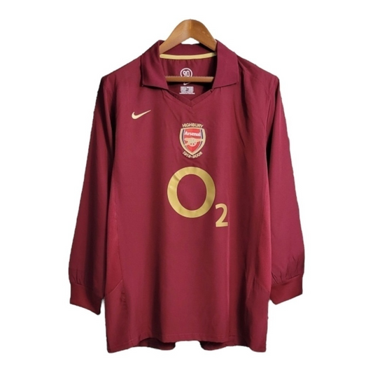 Camisa Arsenal I 2005/2006 Manga Longa - Retrô Nike - Vinho