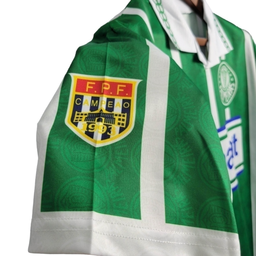 Camisa Palmeiras I 1993/1994 - Retrô Rhumell - Verde com listras em branco