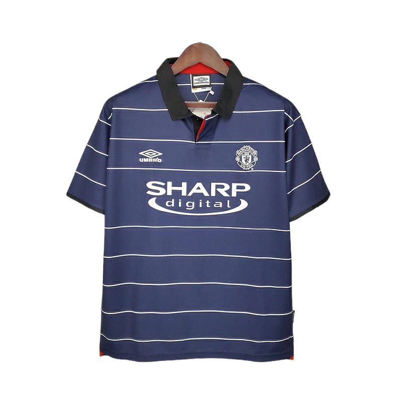 Camisa Manchester United 1999/2000 - Retrô Umbro - Azul