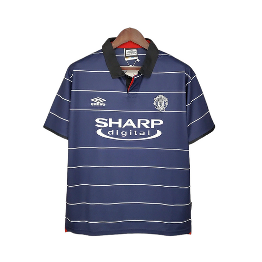 Camisa Manchester United 1999/2000 - Retrô Umbro - Azul