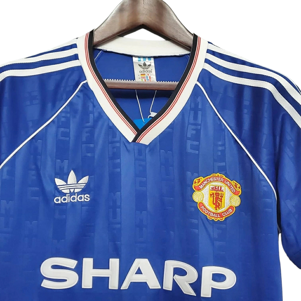 Camisa Manchester United 1988/1990 - Retrô Adidas - Azul