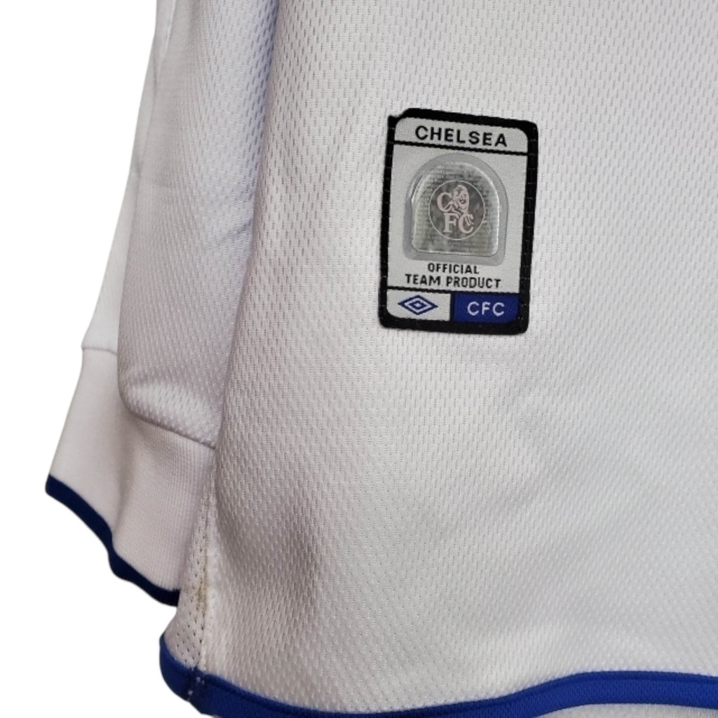 Camisa Chelsea II 2003/2005 Manga Longa - Retrô Umbro - Branca com detalhes em azul