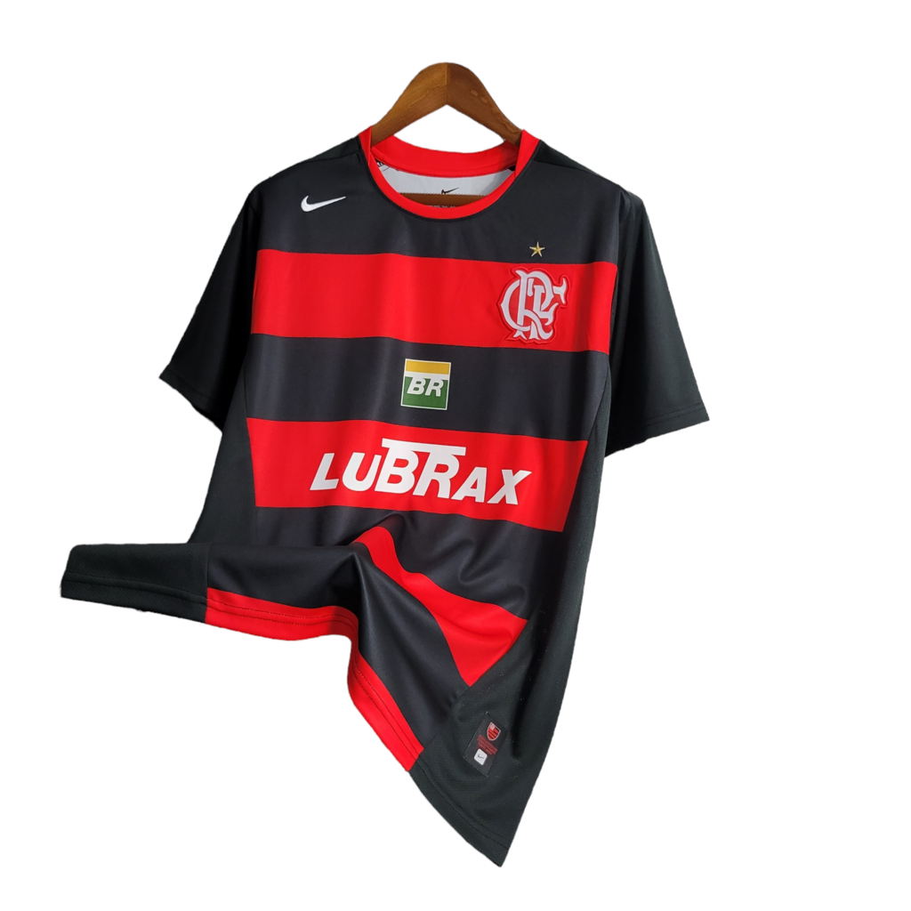 Camisa Flamengo I 2000 - Retrô Nike - Vermelha com detalhes em preto e patrocinios em branco