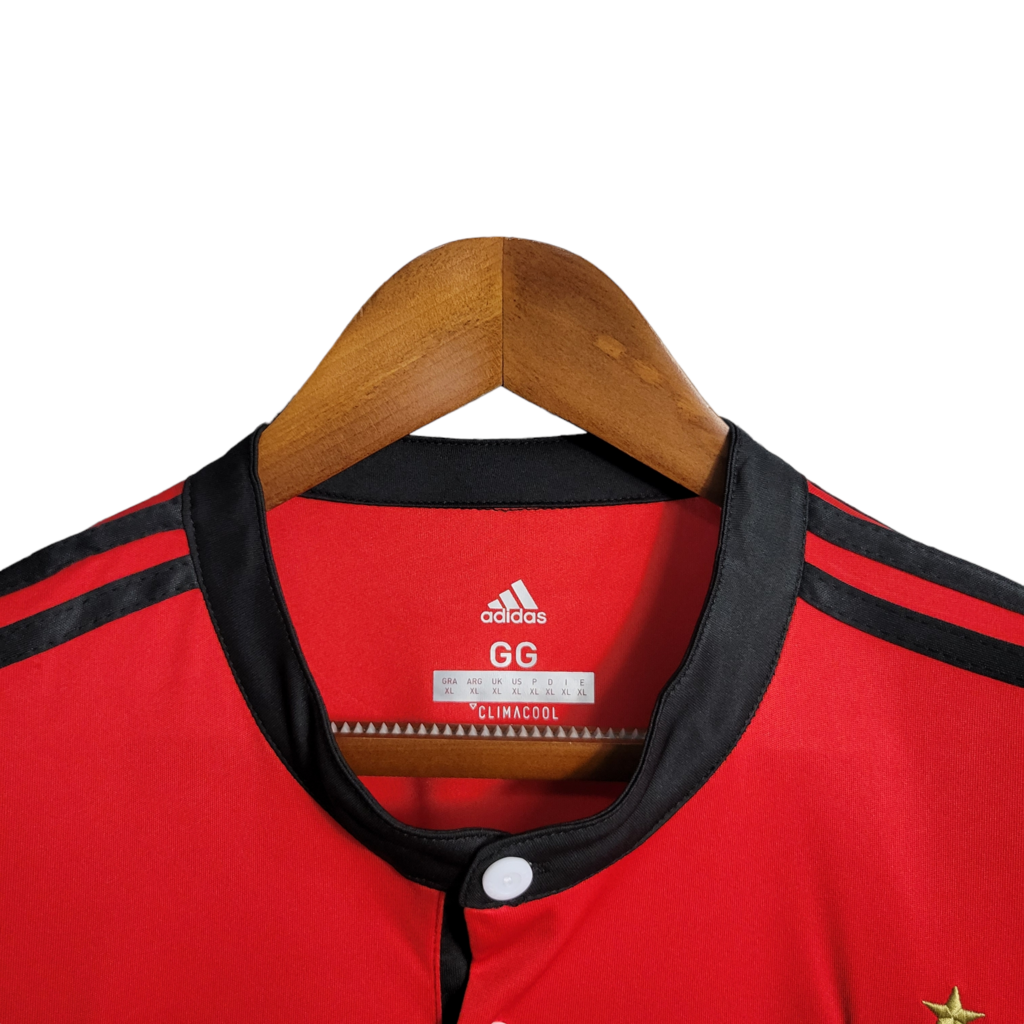 Camisa Flamengo I 2017/2018 - Retrô Adidas - Vermelha com detalhes em Preto