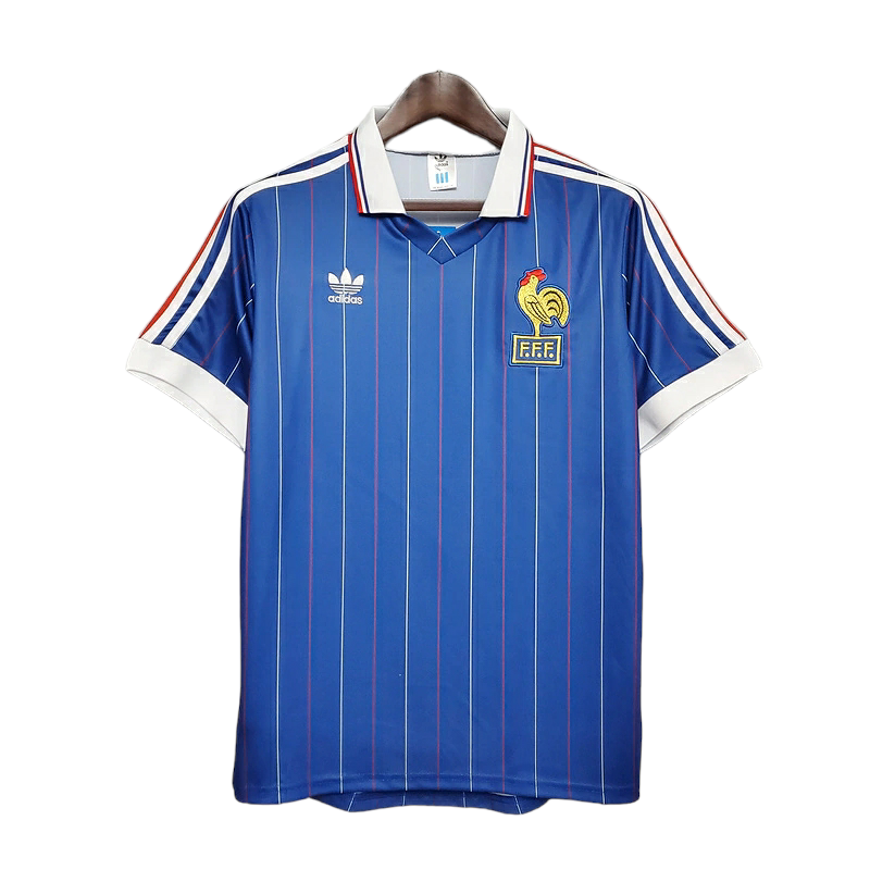 Camisa Seleção da França 1982 - Retrô Adidas - Azul